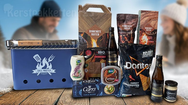 Happy Blue BBQ kerstpakket met exclusieve matblauwe Happz barbecue en snacks